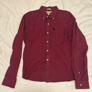 Abercrombie & Fitch Red and Blue Plaid Shirt